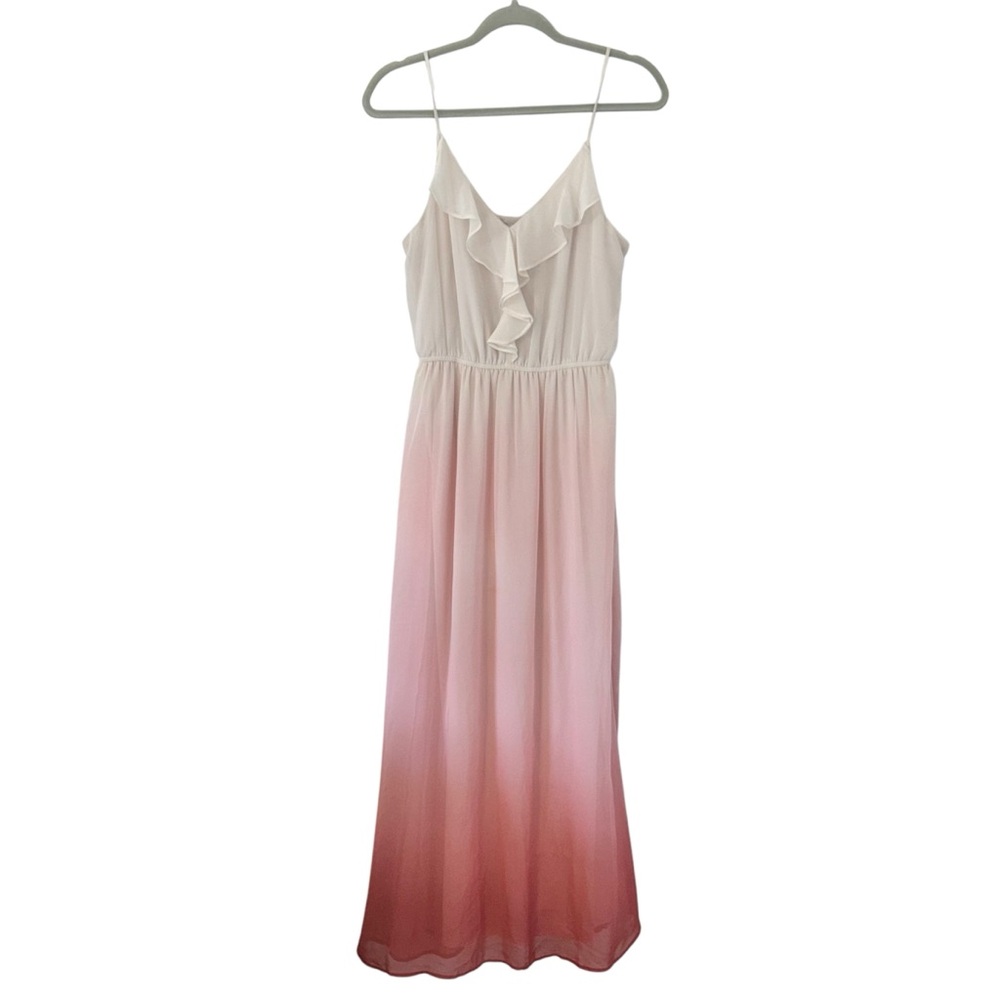 Two-tone White & Pink Long Dress LC Lauren Conrad Flowy Design Womens Size Small - Picture 1 of 4
